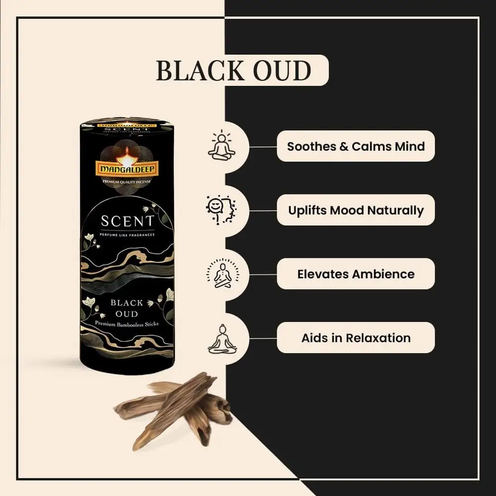 Scent Black Oudh Bambooless dhoop Sticks Mangaldeep - Image 3